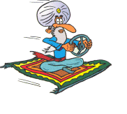 man turban driving magic carpet animated gif