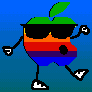 dancing apple guy with sunglasses shades animated gif