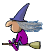 witch riding broomstick animated gif