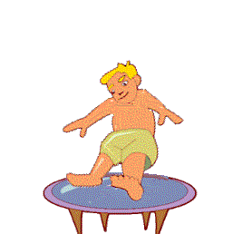 boy jumping bouncing on trampoline animated gif