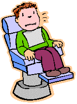 boy dentist chair flashing white smile animated gif