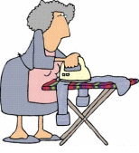 woman ironing clothes animated gif