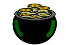 pot of gold with shamrock animated gif