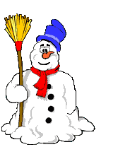 snowman with brush raises hat animated gif