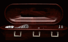 skeleton sits up casket animated gif
