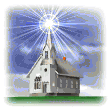 church with glowing light animated gif
