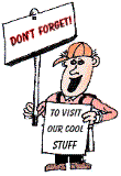 man with dont forget to visit our cool stuff sign animated gif