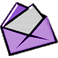 email letter with a mauve purple envelope animated gif