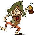 hillbilly dances a jig with jug of beer animated gif