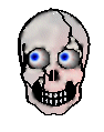 skull with shifty blue eyes animated gif