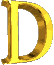 animated gif _clr case letter d gold text on transparent background