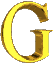 animated gif _clr case letter g gold text on transparent background