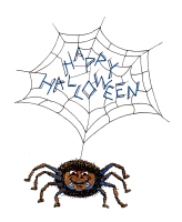 spider and  web happy halloween animated gif