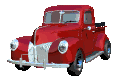 1940s red pickup truck animated gif