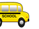 yellow school bus driving along animated gif