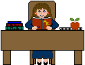 teacher reading at desk animated gif