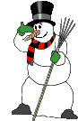 frosty snowman waves his hand animated gif