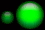 two green spheres change color to yellow animated gif