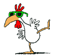dancing chicken with sunglasses animated gif